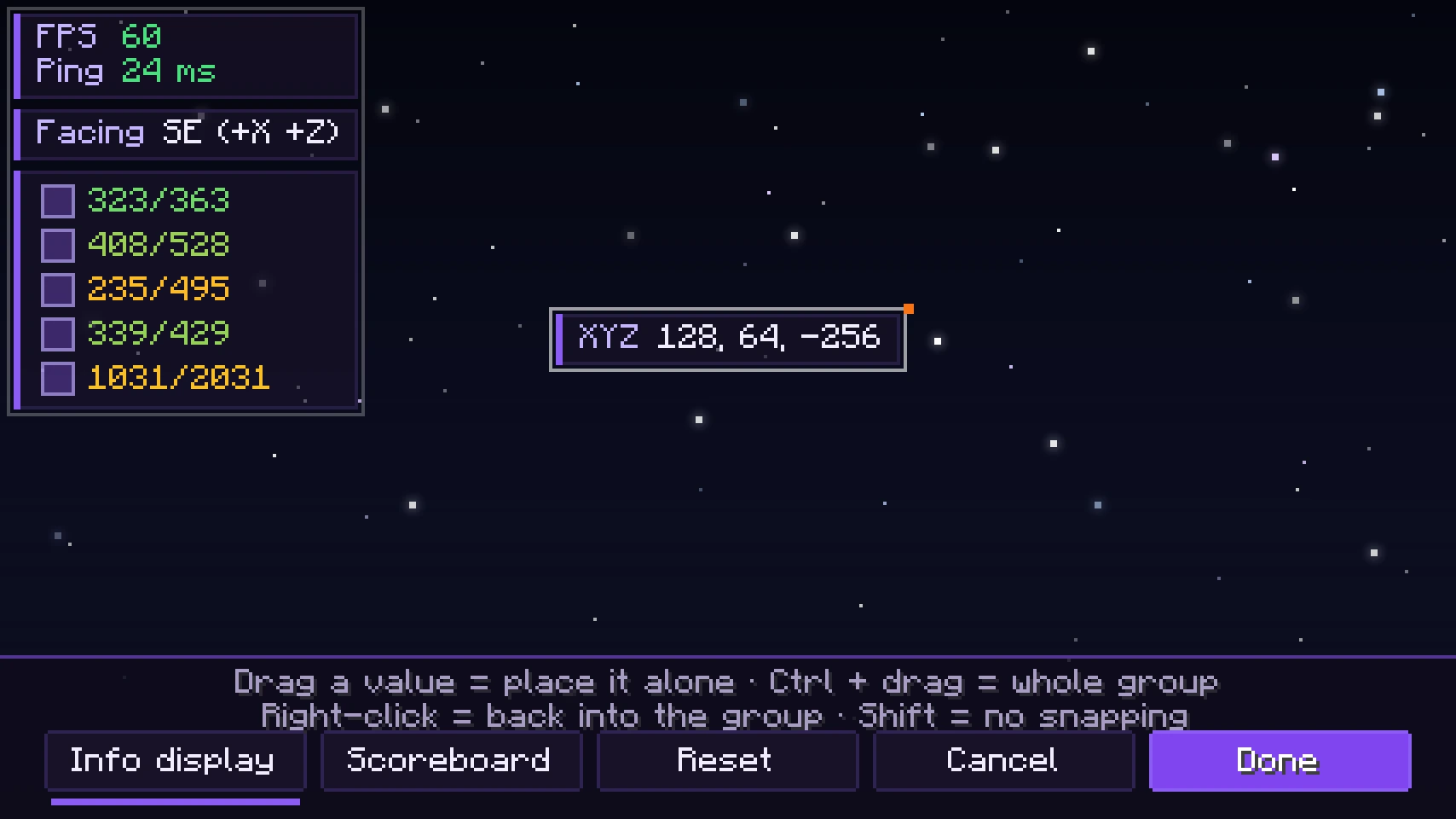 The layout editor: freely move the overlays in the game